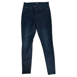 Gap Denim‎ True Skinny Jean In Blue Black Dark Wash Women’s Size 27R